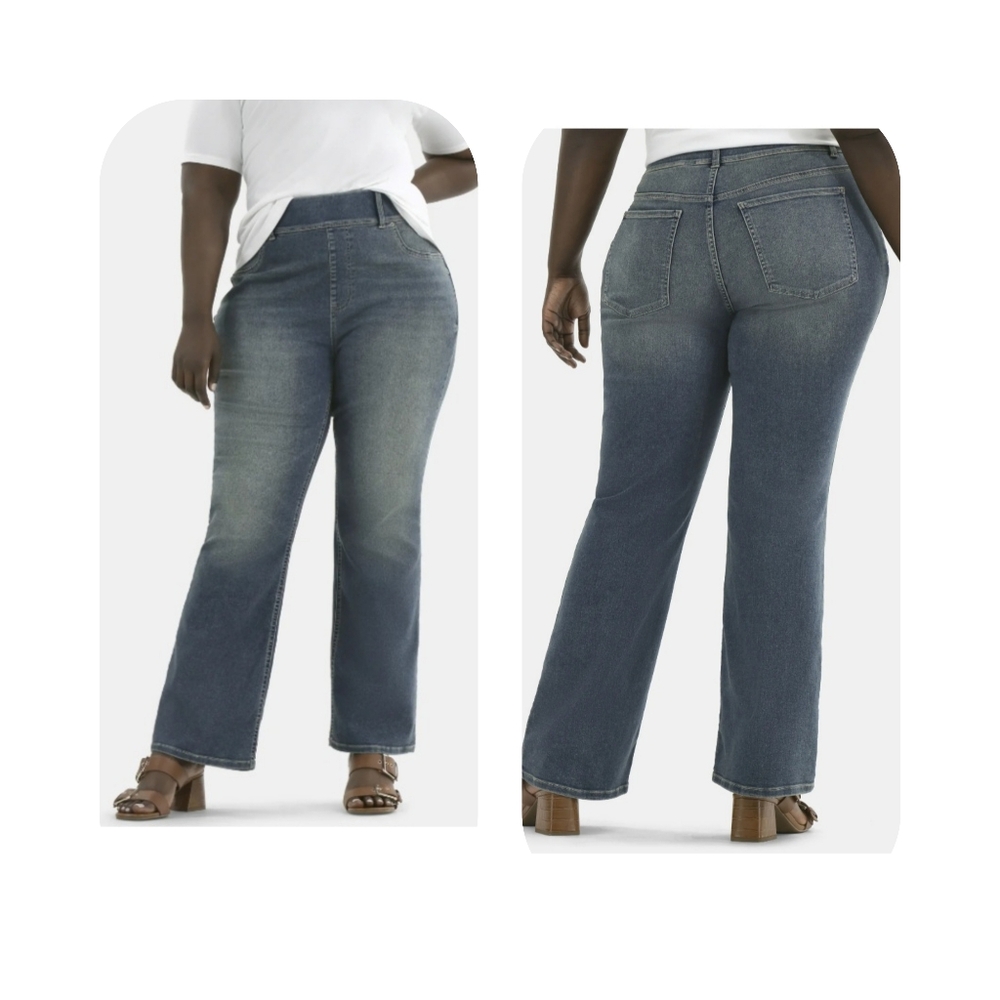 Terra & Sky Women's Plus Size High Rise Bootcut Jeggings Size 4X (28W-30 W)